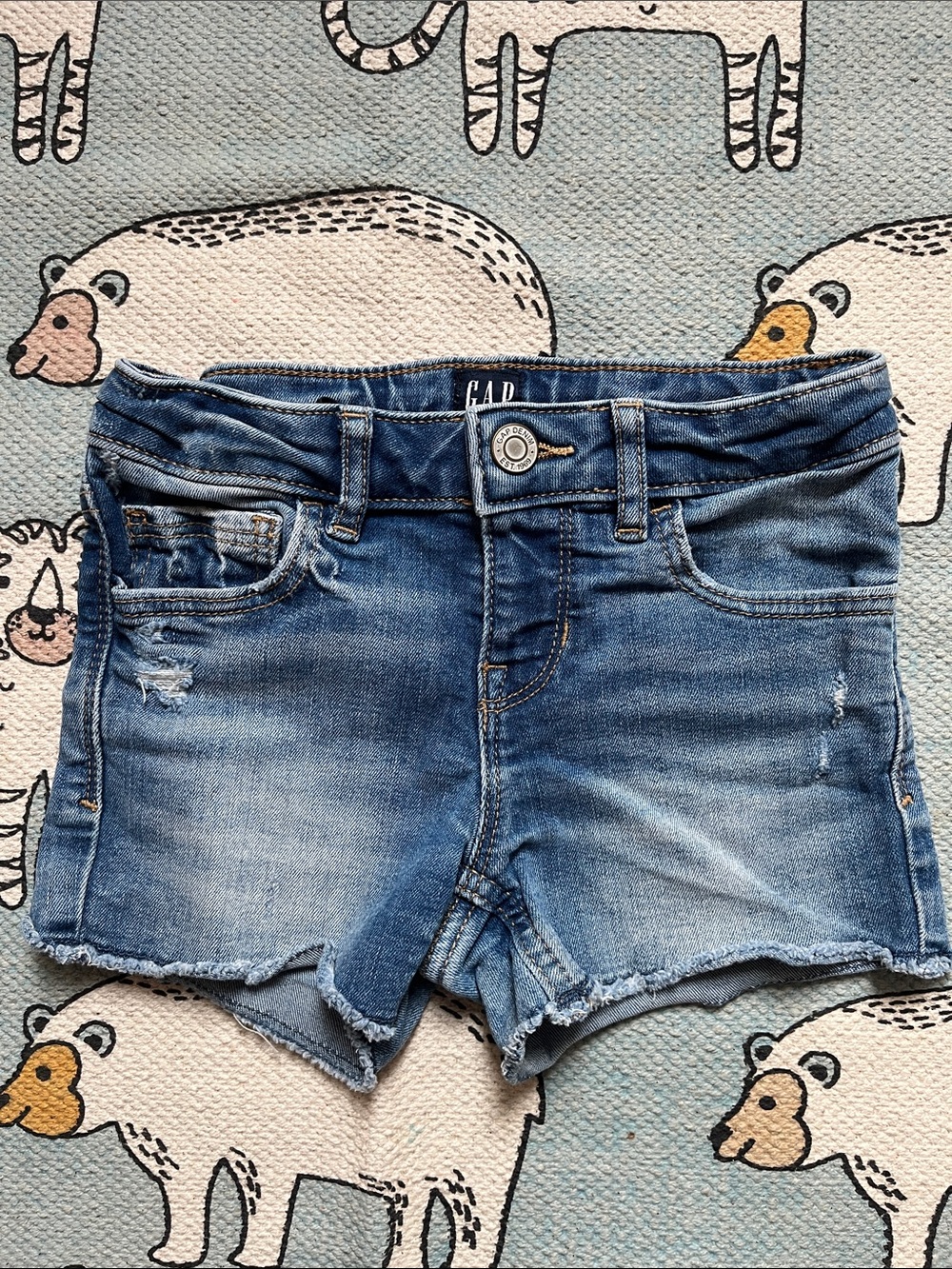 GAP Girls Medium Blue Distressed Denim Shorts